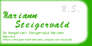 mariann steigervald business card
